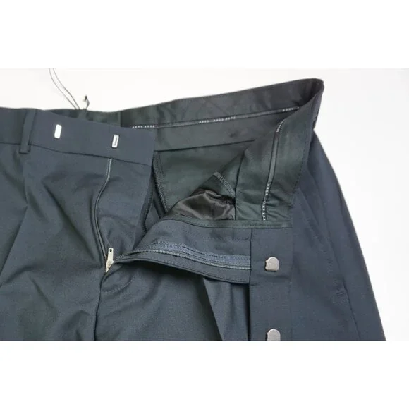 Hugo Boss Parker 100% Wool Solid Dark Blue Mens Dress Pants Sz 48 Brand New